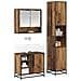 Set di mobili per il bagno con lo scaffale 3 pcs Legno vecchio - Foto miniatura 3