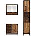 Set di mobili per il bagno con lo scaffale 3 pcs Legno vecchio - Foto miniatura 8