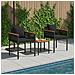 Set di Mobili da Esterno con cuscino 3 pcs Nero Rattan in PE - Foto miniatura 2