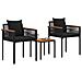 Set di Mobili da Esterno con cuscino 3 pcs Nero Rattan in PE - Foto miniatura 3
