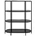 Libreria Vita Ovale A 4 Ripiani In Nero Con Struttura In Acciaio, 85×36×111 Cm - Foto miniatura 2