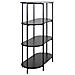 Libreria Vita Ovale A 4 Ripiani In Nero Con Struttura In Acciaio, 85×36×111 Cm - Foto miniatura 3