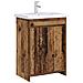 Mobiletto da Bagno Sotto Lavabo Legno antico 56 x 37,5 x 81 cm - Foto miniatura 2