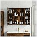 Mobiletto per specchio da bagno Rovere fumé 60 x 14,5 x 50 cm - Foto miniatura 2