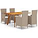 Set Mobili da Pranzo per Giardino 5 pz Beige - Foto miniatura 1