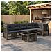 Set Divano da Giardino 7 pz Grigio polyrattan - Foto miniatura 6
