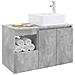 Set di mobili per il bagno 2 pz Grigio Cemento - Foto miniatura 3