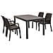 Caligola - Set Tavolo Fisso In Wicker Cm 150 X 90 Compreso Di 4 Sedute - Foto miniatura 1