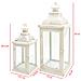 2 Portacandela Lanterne Metallo Vetro Bianco Shabby 50x19x19 - Foto miniatura 2