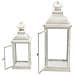 2 Portacandela Lanterne Metallo Vetro Bianco Shabby 50x19x19 - Foto miniatura 4