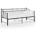 Telaio Divano Letto Estraibile Nero In Metallo 90x200 Cm - Foto miniatura 2