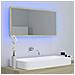 Specchio da Bagno LED Rovere Sonoma 90x8,5x37 cm in Acrilico - Foto miniatura 6