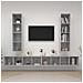 Mobile Tv A Parete 4 Pz Grigio Cemento In Truciolato - Foto miniatura 1