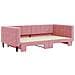 Divano Letto Con Letto Estraibile Rosa 100x200 Cm In Velluto - Foto miniatura 3