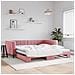 Divano Letto Con Letto Estraibile Rosa 100x200 Cm In Velluto - Foto miniatura 1