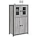 Credenza Grigio Sonoma 62x32x106,5 Cm In Legno Multistrato - Foto miniatura 3