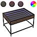 Tavolino Da Salotto Con Led Infinity Rovere Marrone 70x50x41 Cm - Foto miniatura 1