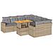 Set Divano Da Giardino 9 Pz Con Cuscini Beige In Polyrattan - Foto miniatura 1