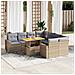 Set Divano Da Giardino 9 Pz Con Cuscini Beige In Polyrattan - Foto miniatura 8
