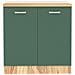 Mobile Base Per Cucina Componibile In Legno Colore Verde Con 2 Ante 2 Scomparti - Foto miniatura 2