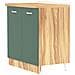 Mobile Base Per Cucina Componibile In Legno Colore Verde Con 2 Ante 2 Scomparti - Foto miniatura 1
