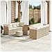 Set da Giardino  di 11 pezzi con Cuscini Beige Polyrattan Acacia, Set da Pranzo da Giardino  di 3 pezzi con Cuscini Beige Polyrattan Acacia - Foto miniatura 2