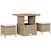 Set da Giardino  di 11 pezzi con Cuscini Beige Polyrattan Acacia, Set da Pranzo da Giardino  di 3 pezzi con Cuscini Beige Polyrattan Acacia - Foto miniatura 6