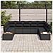 Set di divani da giardino 9 pezzi con cuscini Rattan nero Acacia - Foto miniatura 3