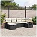 Set Divano da Giardino 6 pz con Cuscini Nero in Polyrattan - Foto miniatura 2