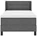 Letto con box spring e materasso grigio scuro 90x200 cm in tessuto, Design testiera linee grigio scuro 90 cm in tessuto - Foto miniatura 8