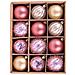 Palline Di Natale 12 Pezzi In 5 Finiture Rosso Rosa Oro 6 Cm - Foto miniatura 1