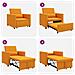 Divano Letto Singolo Giallo scuro 90 x 165 x 87 cm Tessuto - Foto miniatura 9