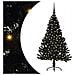 Albero di Natale artificiale con luci integrate Nero 120 cm PVC - Foto miniatura 1