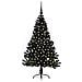 Albero di Natale artificiale con luci integrate Nero 120 cm PVC - Foto miniatura 3