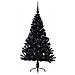 Albero di Natale artificiale con luci integrate Nero 120 cm PVC - Foto miniatura 4