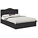Letto con Contenitore Nero 140 x 190 cm Legno multistrato - Foto miniatura 1