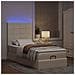 Struttura Letto Pouf con Materasso Crema 90x190 cm in Tessuto - Foto miniatura 3
