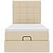 Struttura Letto Pouf con Materasso Crema 90x190 cm in Tessuto - Foto miniatura 8