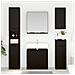 Set di Armadi da Bagno 3 pcs Rovere Nero Legno multistrato - Foto miniatura 2