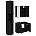 Set di Armadi da Bagno 3 pcs Rovere Nero Legno multistrato - Foto miniatura 8