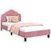 Struttura letto bambini con testata Rosa 90 x 200 cm Velluto - Foto miniatura 1