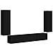 Set di Mobiletto da TV a Parete 4 pcs Nero Legno multistrato - Foto miniatura 1
