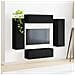 Set di Mobiletto da TV a Parete 4 pcs Nero Legno multistrato - Foto miniatura 4