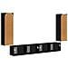 Set di Mobiletto da TV a Parete 4 pcs Nero Legno multistrato - Foto miniatura 8