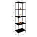 Libreria Vita A 5 Ripiani In Nero Con Struttura In Acciaio, 51×36×170 Cm - Foto miniatura 5