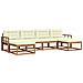 Set di divani da esterno con cuscino 6 pcs Naturale e Crema - Foto miniatura 1
