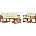 Set di divani da esterno con cuscino 6 pcs Naturale e Crema - Foto miniatura 1