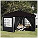Tenda per feste a pop-up 288 x 288 x 245 cm Nero Tessuto Oxford - Foto miniatura 2