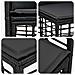 Set di divani da esterno 3 pcs Nero e Grigio scuro Poliestere - Foto miniatura 5