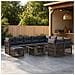 Set Divano da Giardino 11 pz Grigio polyrattan - Foto miniatura 9